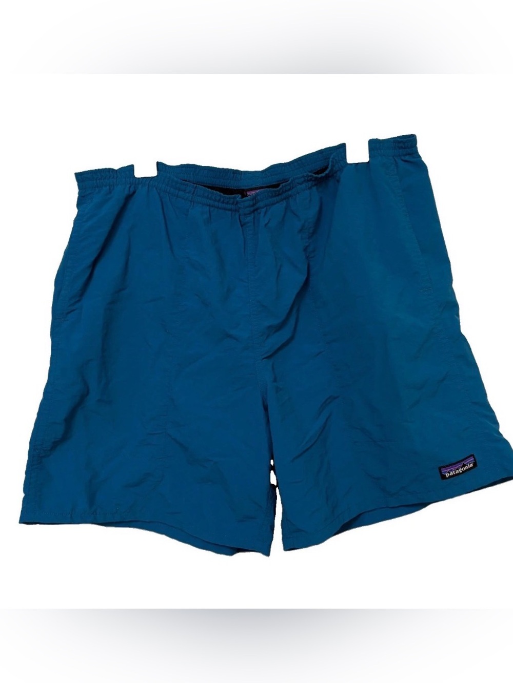 Patagonia Men’s Large Shorts Solid Blue Nylon 6" Lined Baggies Swim Hike Outdoor